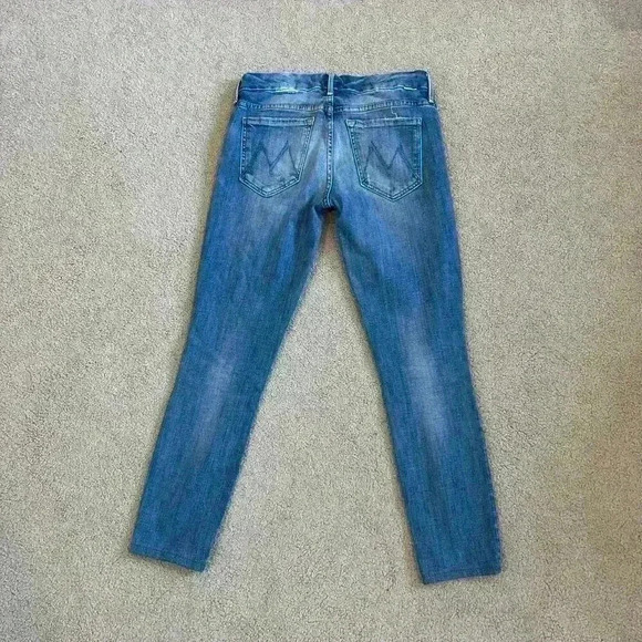 Mother The Looker Jeans in Whole Lotta Trouble Medium Wash Blue Denim Size 26 - Picture 4 of 8